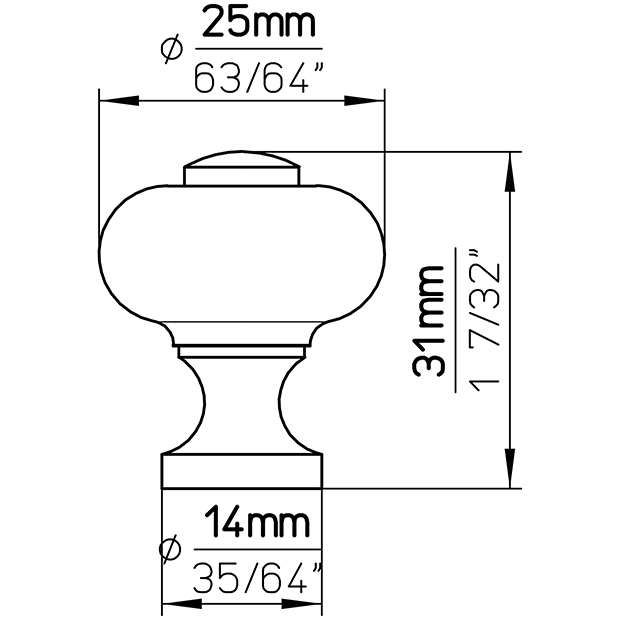 Furniture knob SP5-25MS3 6
